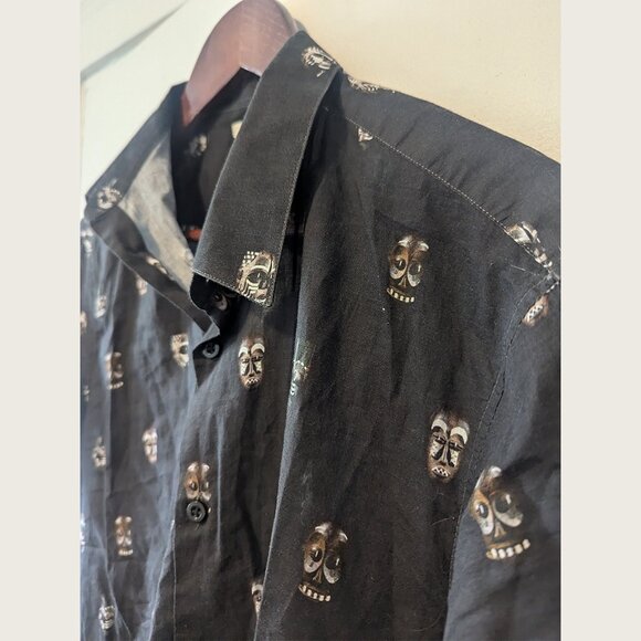 SAINT PAUL - Mask print short sleeve shirt - Sz L (fits M-S) - Picture 2 of 8